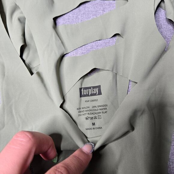 Forplay Green Cutout Bodysuit - Picture 4 of 4